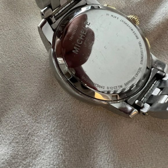 Michele Uptown Diamond Dial Two Tone Watch - Picture 2 of 3